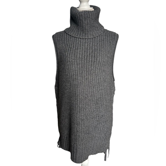 Autumn Cashmere Sleeveless Turtleneck Sweater in Grey Size Small EUC - Picture 8 of 10